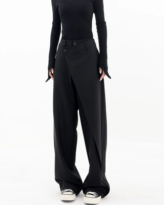 ASYMMETRICAL CROSS PANEL TROUSERS