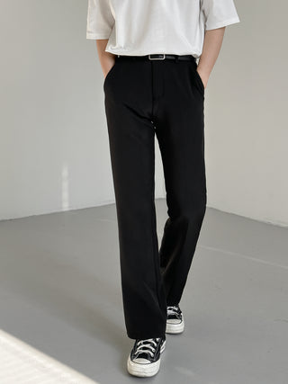 slim fit straight casual trousers