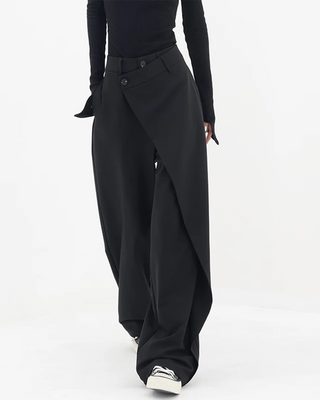 ASYMMETRICAL CROSS PANEL TROUSERS