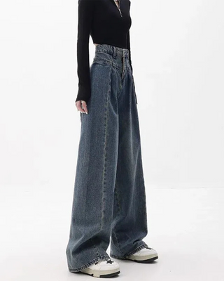 DOUBLE WAIST LOOSE FIT JEANS