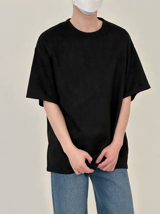 suede short-sleeved T-shirt