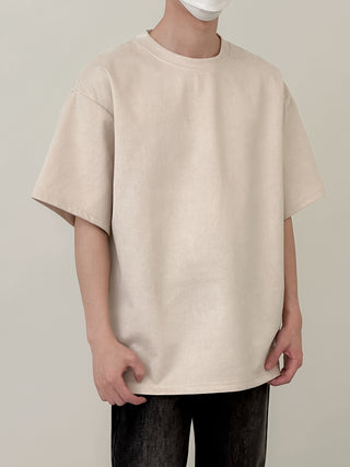 suede short-sleeved T-shirt