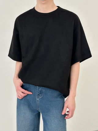 suede short-sleeved T-shirt