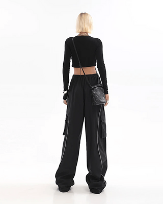 CONTRAST PANELED CARGO PANTS