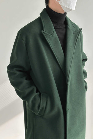 Over the Knee Woolen Windbreaker Coat