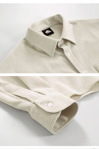 Korean Style Beige Long Sleeve Shirt