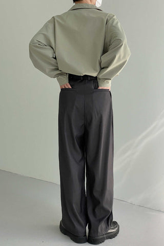 Wide-leg casual trousers