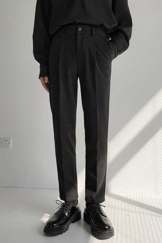 Slim-fit  woolen cigarette pants