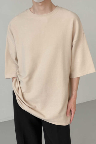 Textured loose fit waffle T-shirt