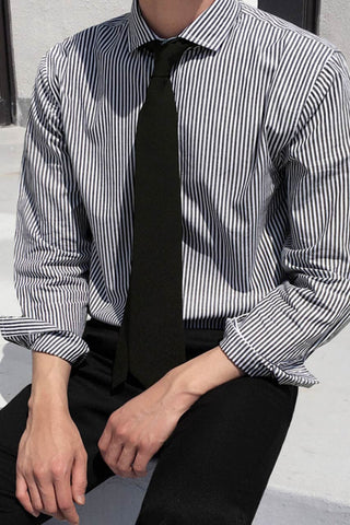 Casual Pinstripe Thin Shirts