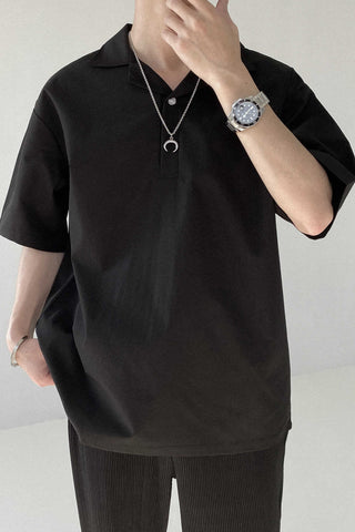 Solid color Boxy fit Polo shirt