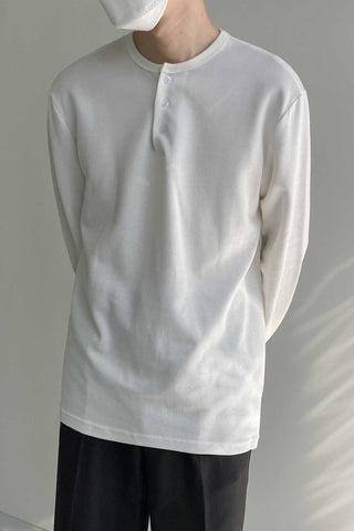 Long-sleeved Button T-shirt