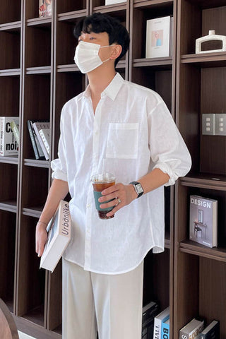 cotton & linen Long-sleeved shirt