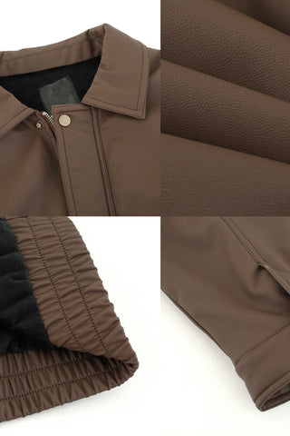 Winter matte plus cotton leather jacket