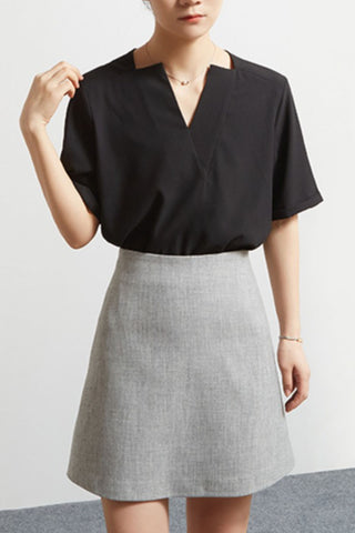 V-neck Chiffon short-sleeved shirt