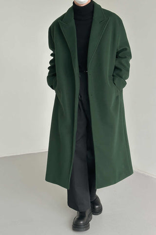 Over the Knee Woolen Windbreaker Coat