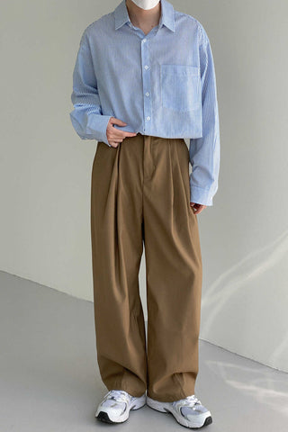 Wide-leg casual trousers