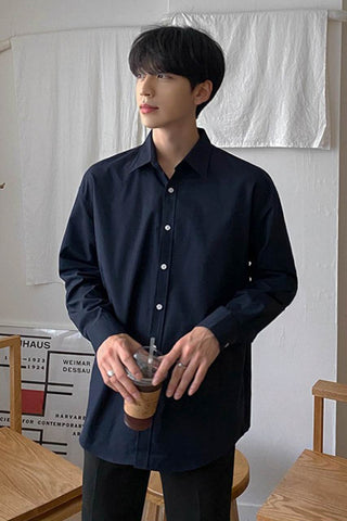 Long-Sleeved Free Ironing Loose Casual Shirt