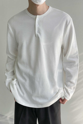 Long-sleeved Button T-shirt