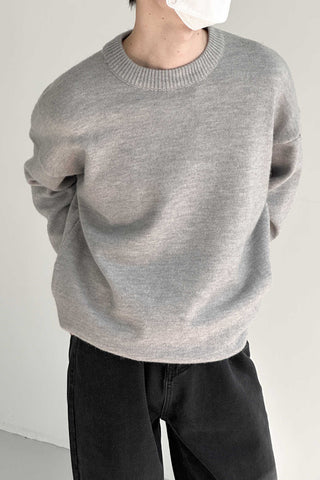 Knitted loose fit pullover sweater