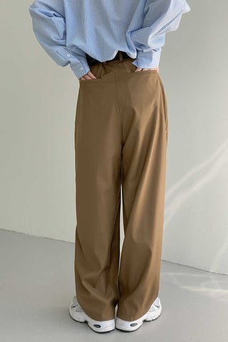 Wide-leg casual trousers