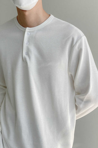 Long-sleeved Button T-shirt