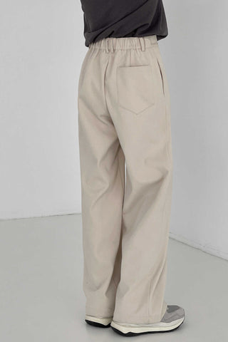 Thickened woolen loose fit wide-leg pants