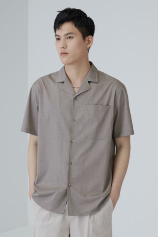 light and thin Cuban collar short-sleeved shirt