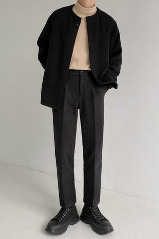 Slim-fit  woolen cigarette pants