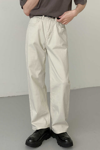 Washed cotton casual pants