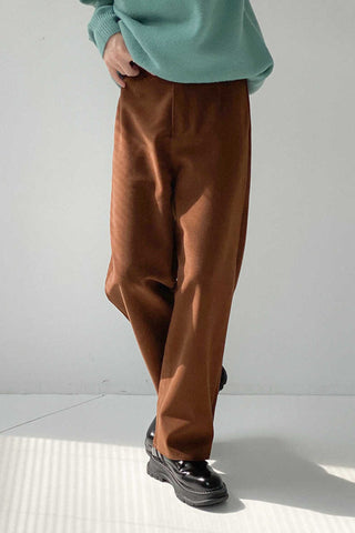 Retro loose fit Woolen casual pants