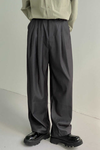 Wide-leg casual trousers