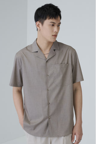 light and thin Cuban collar short-sleeved shirt