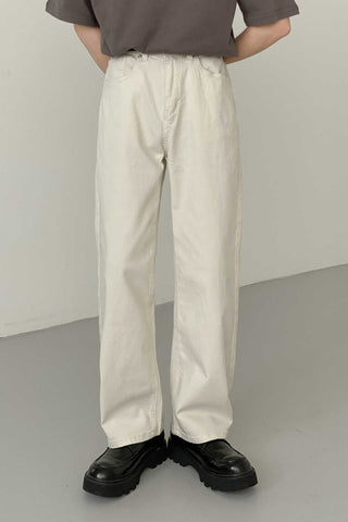 Washed cotton casual pants