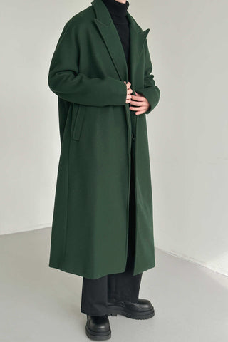 Over the Knee Woolen Windbreaker Coat