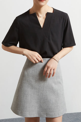 V-neck Chiffon short-sleeved shirt