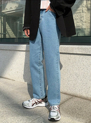 retro Slim fit straight wide-leg jeans