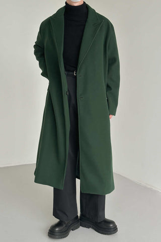 Over the Knee Woolen Windbreaker Coat