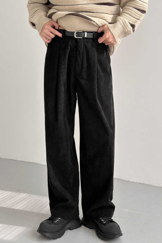 Corduroy Straight Loose Fit Pants