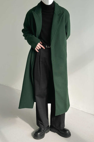 Over the Knee Woolen Windbreaker Coat