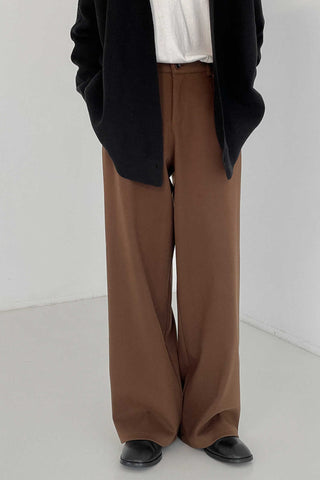 Thickened woolen loose fit wide-leg pants