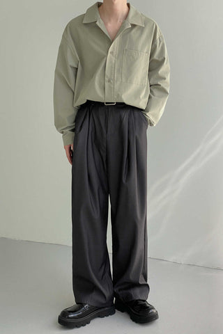 Wide-leg casual trousers