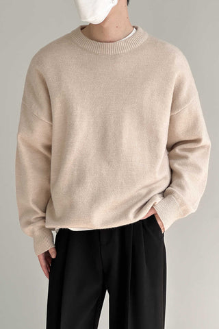 Knitted loose fit pullover sweater