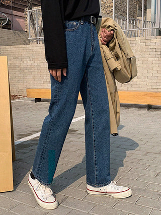 retro Slim fit straight wide-leg jeans