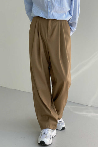 Wide-leg casual trousers