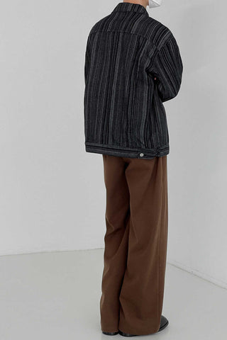 Thickened woolen loose fit wide-leg pants