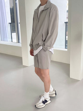 casual sports jacket and shorts two-piece set