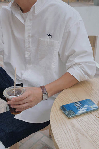 Long-Sleeved Casual Embroidered Shirt