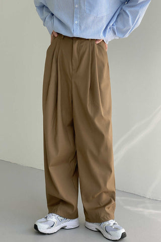 Wide-leg casual trousers