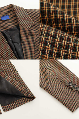 Retro Plaid Loose fit Suit Jacket